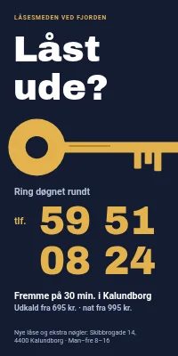 Dørplakat til låsesmed — døgnvagt