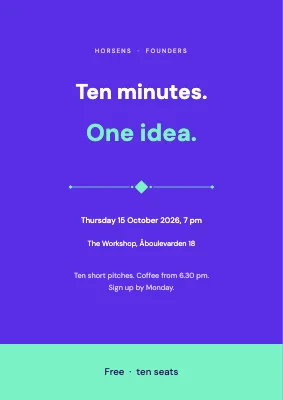 Founders’ meetup — ten minutes, one idea