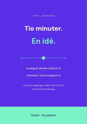 Grundarträff — tio minuter, en idé