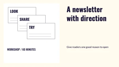 A newsletter with direction
