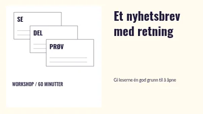 Et nyhetsbrev med retning