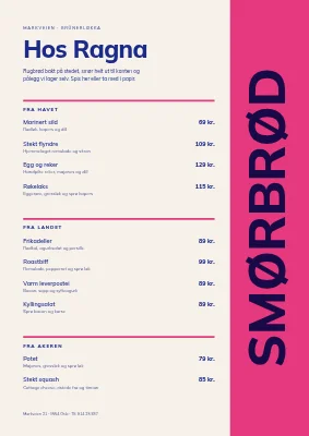 Side 1 av Smørrebrød — lunsjmeny