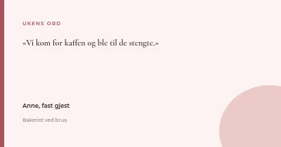 En lapp fra en stamgjest