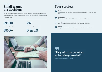 Pagina 2 van Consultancy company profile