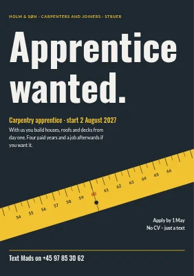 Carpentry apprentice wanted in Struer