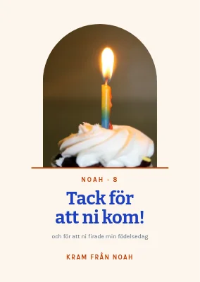 8-årsdag — tackkort med cupcake