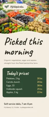 Farm shop roll-up — picked this morning