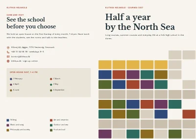 Cover of Course programme for a folk high school – 48 pages