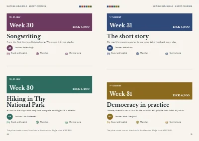 Pages 30–31 of Course programme for a folk high school – 48 pages