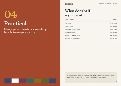 Pages 38–39 of Course programme for a folk high school – 48 pages