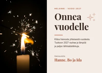 Uudenvuodenkortti — tähtisadetikku