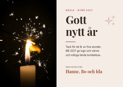 Nyårskort — tomtebloss