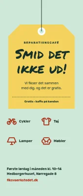 Roll-up til reparationscafé — smid det ikke ud