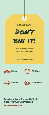 Repair café roll-up — don’t bin it