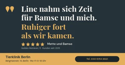 Tierarztpraxis — Kundenzitat