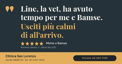 Clinica veterinaria — citazione del cliente