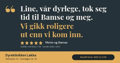 Veterinærklinikk — kundesitat