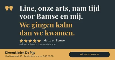 Dierenkliniek — quote van een klant