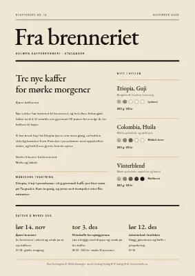 Nyhetsbrev — kaffebrenneri