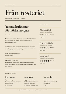 Nyhetsbrev — kafferosteri