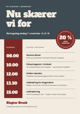 Slagter — åbningsdag med program