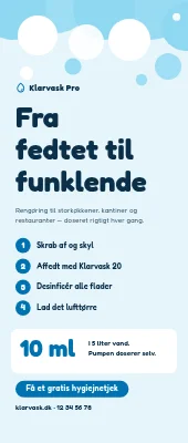 Roll-up til rengøringsmidler — fra fedtet til funklende
