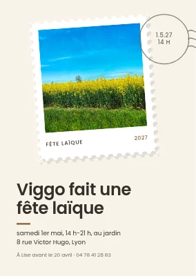 Non-confirmation — timbre rétro avec champ de colza