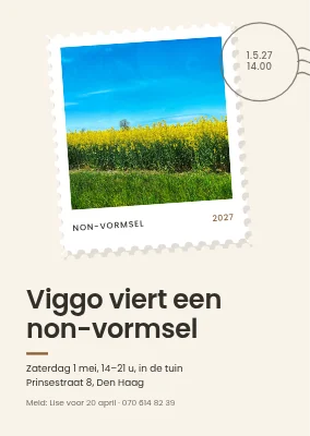 Niet-vormsel — retrostempel met koolzaadveld
