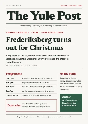 Christmas market as a front page — poster