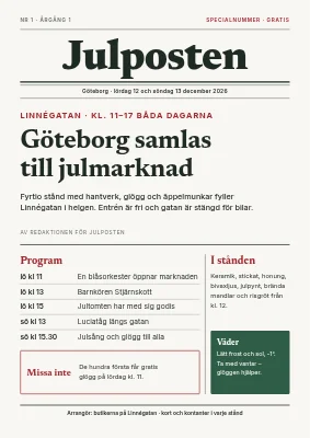 Julmarknad som förstasida — affisch