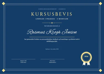 Kursusbevis — ledelse i praksis