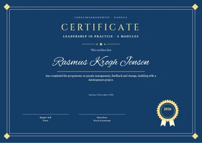 Course certificate — leadership in practice