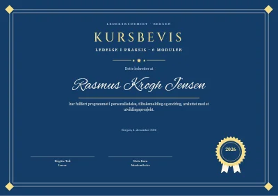 Kursbevis — lederskap i praksis