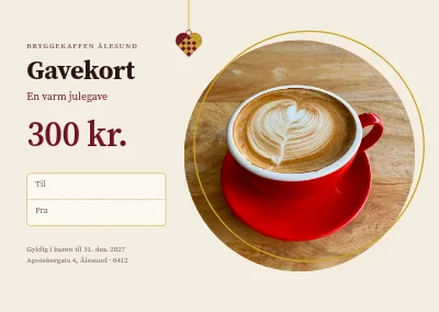 Julegavekort — kaffebar