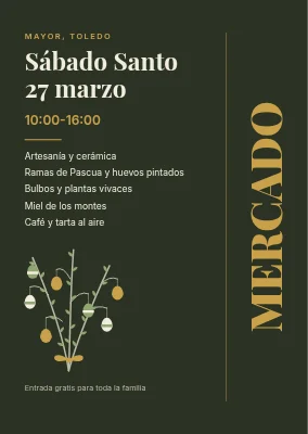 Mercadillo de Pascua con título vertical