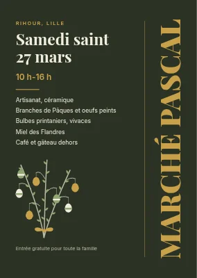 Marché de Pâques avec titre vertical