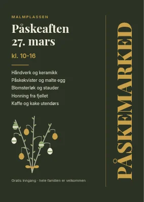 Påskemarked med vertikal tittel