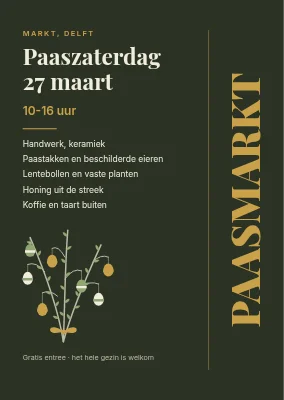Paasmarkt met verticale titel