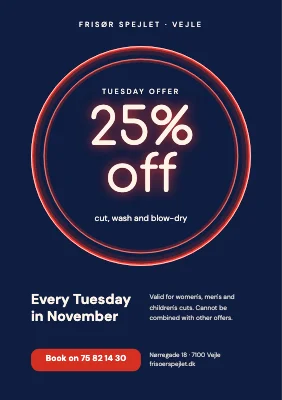 Hair salon — Tuesday offer