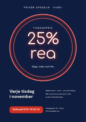 Frisörsalong — tisdagserbjudande