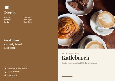Coffee bar menu