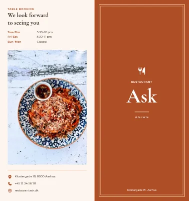 Restaurant menu