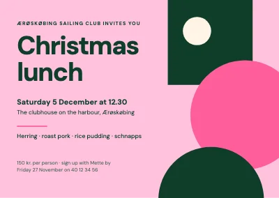 Christmas lunch — Bauhaus in pink and green
