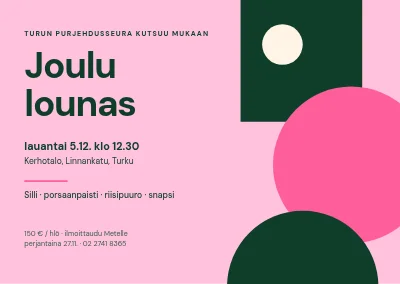 Joululounas — Bauhaus pinkkinä ja vihreänä