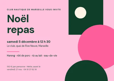 Déjeuner de Noël — Bauhaus rose et vert