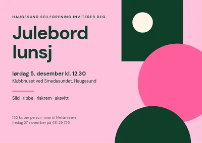 Julelunsj — Bauhaus i rosa og grønt