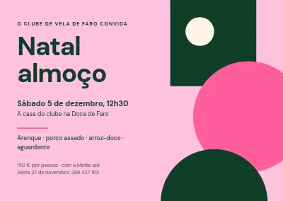 Almoço de Natal — Bauhaus em rosa e verde
