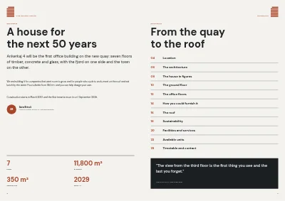 Pages 2–3 of Project brochure for a new office building – 24 pages