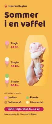 Roll-up til isbar — sommer i en vaffel