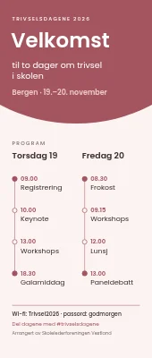 Konferanse-roll-up — velkommen og program